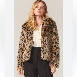 FATE by LED faux fur leopard coat.